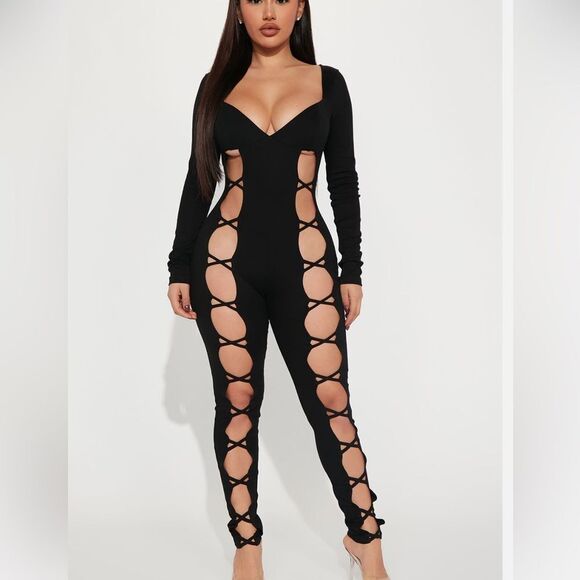 Lace Up Jumpsuit - Picture 1 of 3
